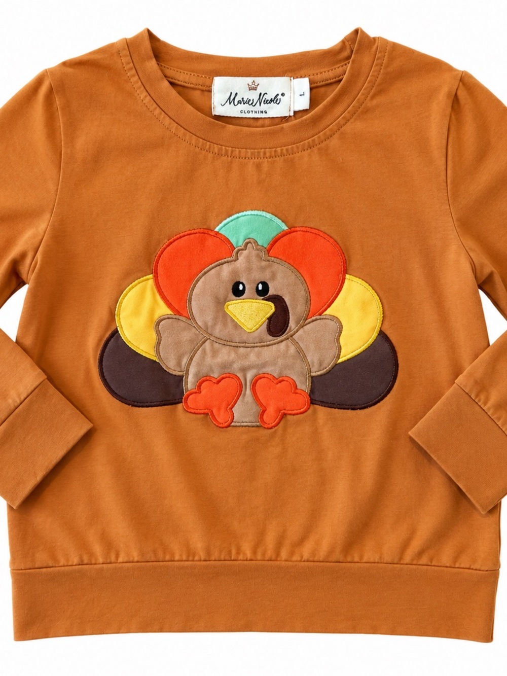 Marie Nicole 4T Thanksgiving Turkey Appliqué Long Sleeve Top Fall